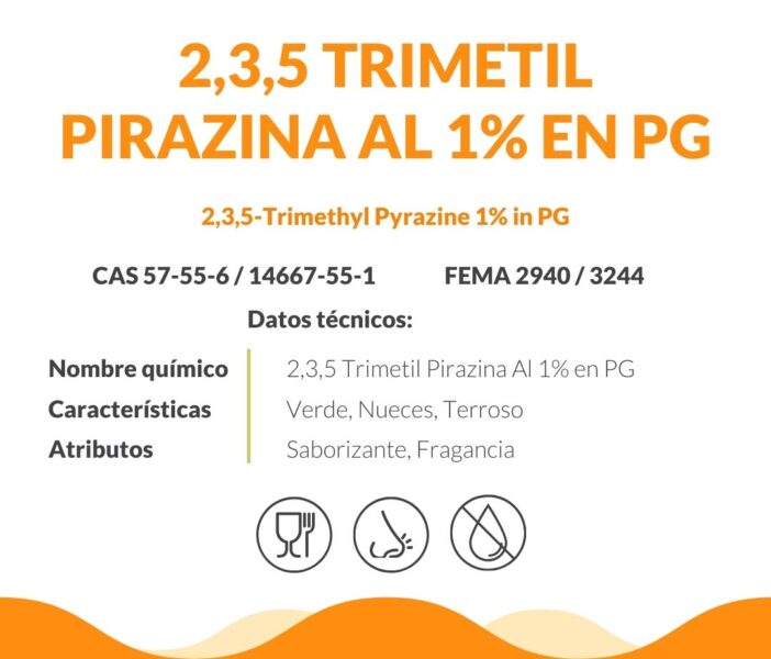 2,3,5-Trimetil Pirazina al 1% en PG - 2,3,5-Trimethyl Pyrazine 1% in PG